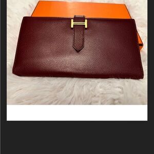Hermès Bordeaux Epsom Leather Bearn Bifold Wallet